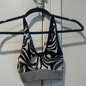 Garage Black and White Swirl Crop Top